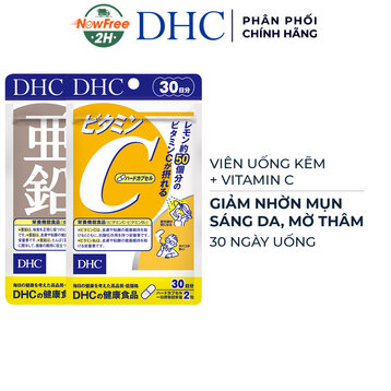 Combo Viên Uống DHC Zinc Bổ Sung Kẽm Gói 30 Viên & Vitamin C Gói 60 Viên