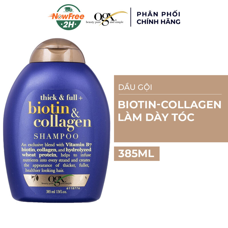 Review Dầu Gội Collagen & Biotin OGX Làm Dày Tóc