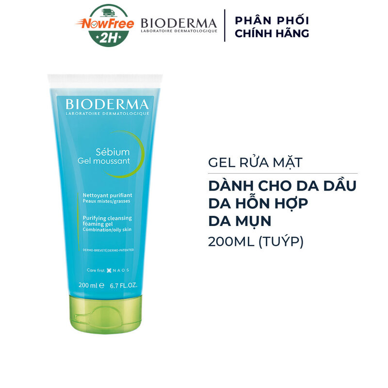Gel Rửa Mặt Bioderma Dành Cho Da Dầu & Hỗn Hợp 200ml (Tuýp)