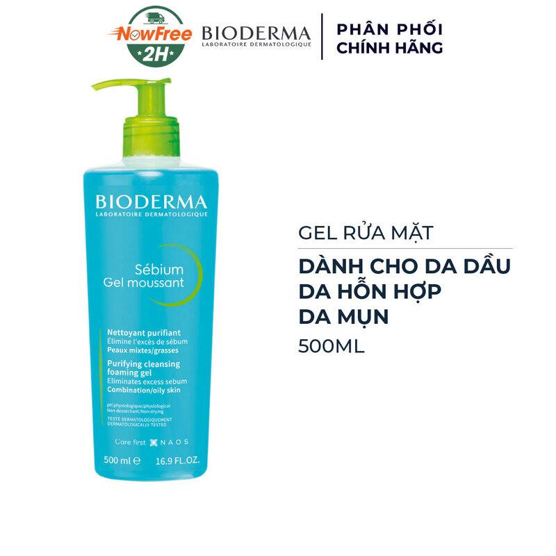 Gel Rửa Mặt Bioderma Dành Cho Da Dầu & Hỗn Hợp 500ml