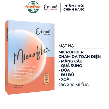 Hộp 10 Mặt Nạ Emmié Microfiber Cầu Sung Dừa Đủ Xoài 28g