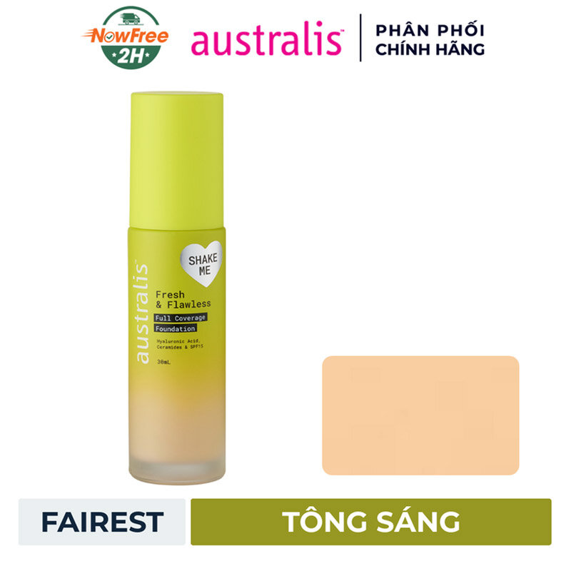 Kem Nền Australis Bắt Sáng Che Phủ Cao Màu Fairest 30ml