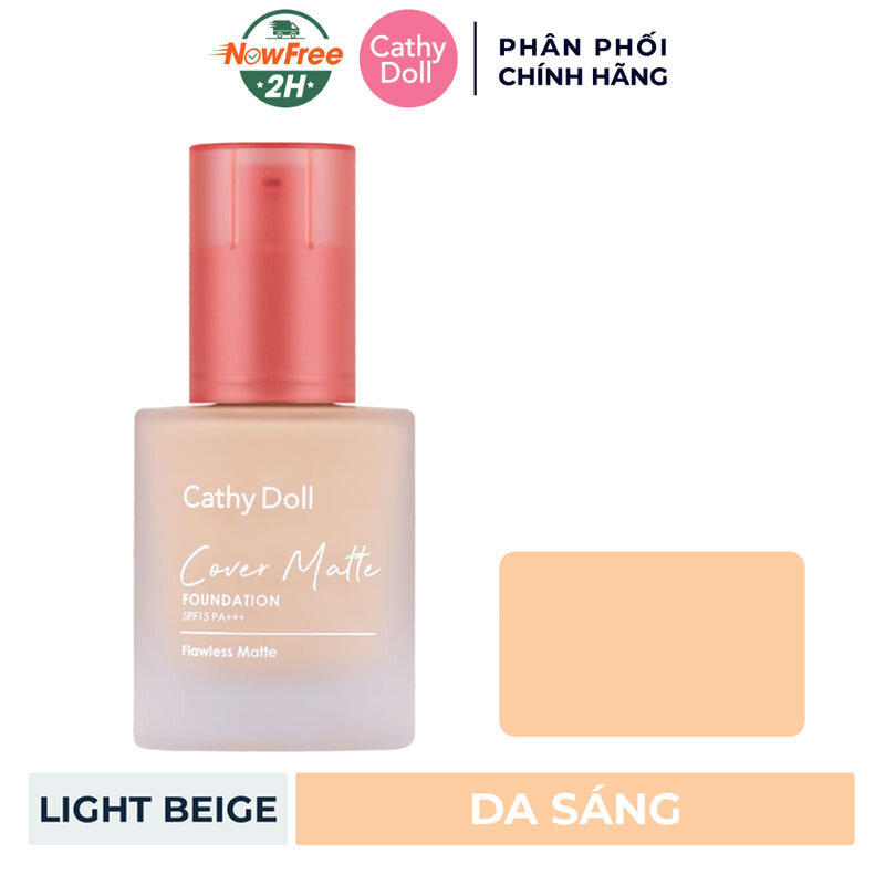 Kem Nền Cathy Doll Mịn Lì 02 Light Beige - Da Sáng 30g