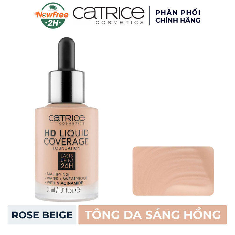 Kem Nền Catrice HD 24H Màu 020 Rose Beige 30ml