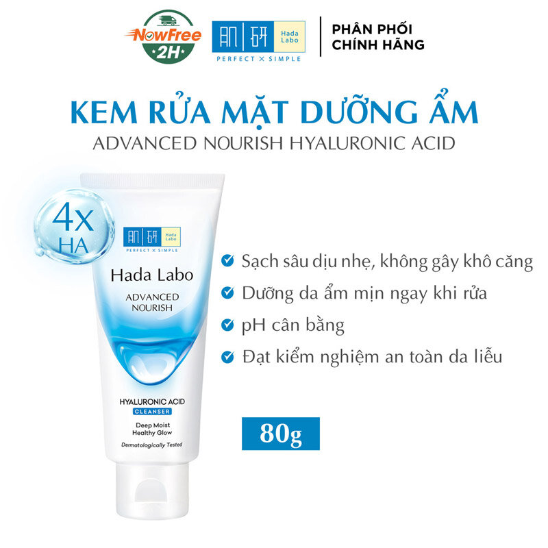 Kem Rửa Mặt Hada Labo Sạch Sâu Dưỡng Ẩm 80g