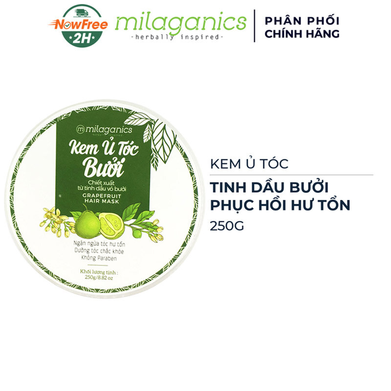 Kem Ủ Tóc Milaganics Tinh Dầu Bưởi Phục Hồi Hư Tổn 250g