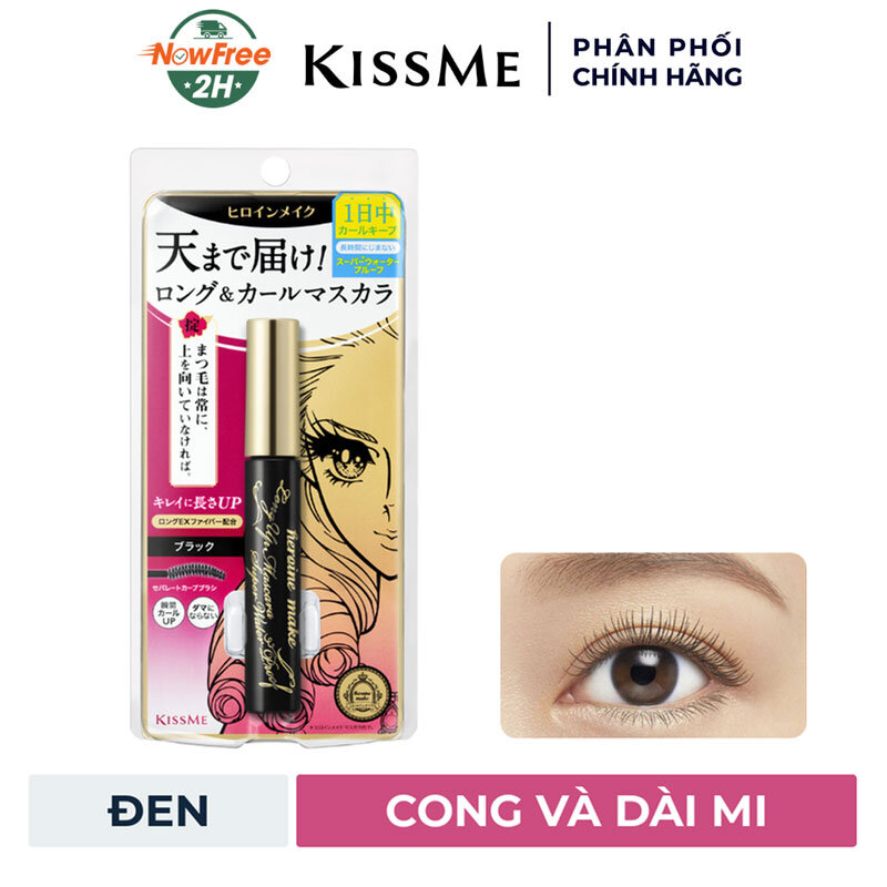 Mascara Kissme Nâng Cong Và Dài Mi Màu Đen 6g