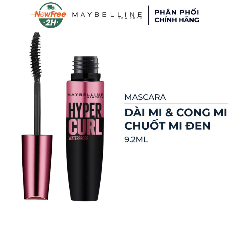 Mascara Maybelline Dài Mi và Cong Mi, Chuốt Mi Đen 9.2ml