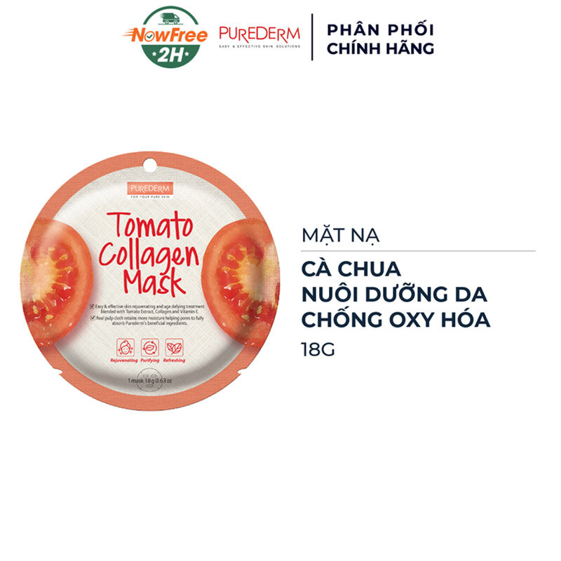 Mặt Nạ Purederm Dưỡng Da Chiết Xuất Cà Chua 18g