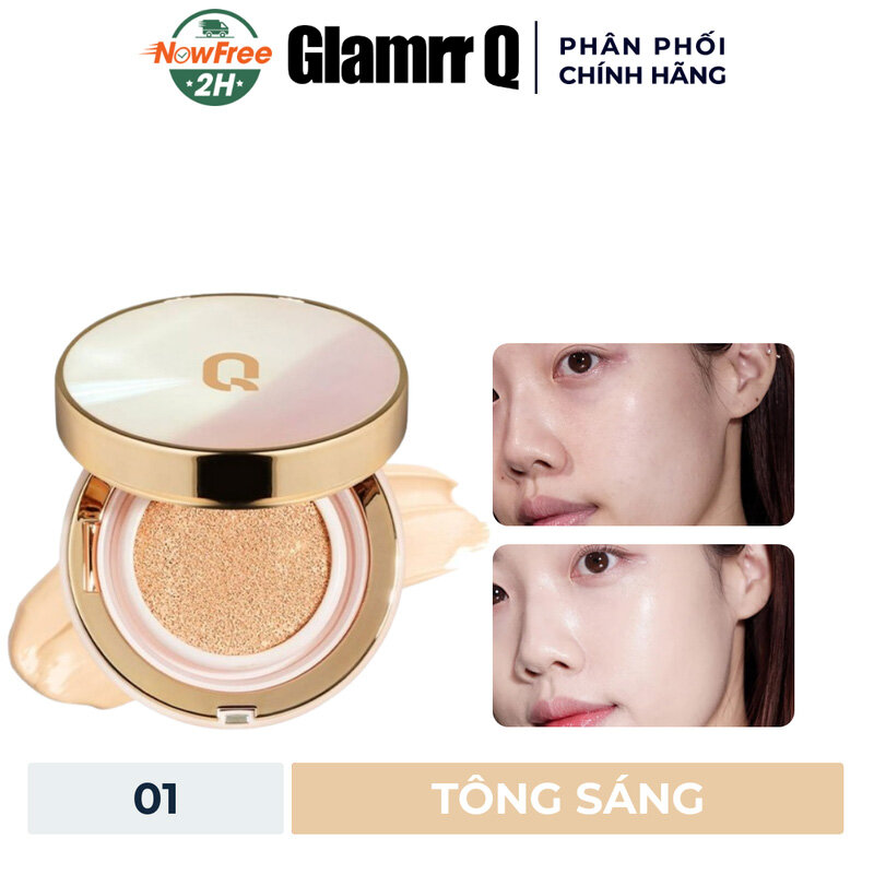 Phấn Nước Glamrr Q Kiềm Dầu Dưỡng Da 01 Màu Sáng 13g