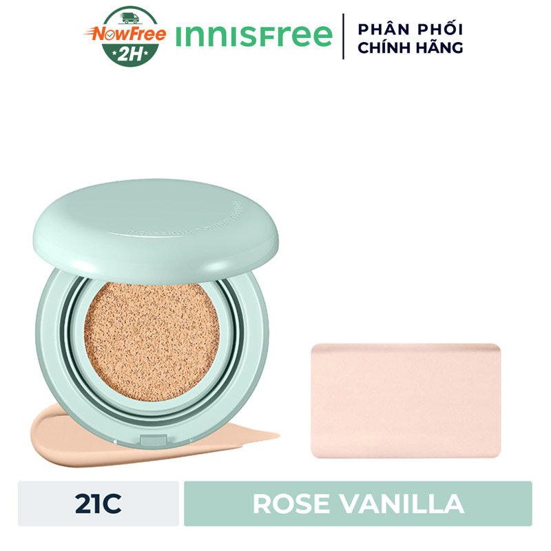 Phấn Nước innisfree Kiềm Dầu Màu 21C Rose Vanilla 14g