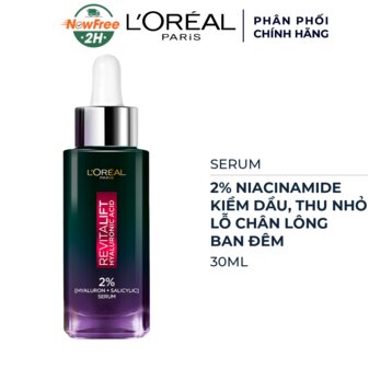Serum L'Oreal Niacinamide 2% Kiềm Dầu Ban Đêm 30ml
