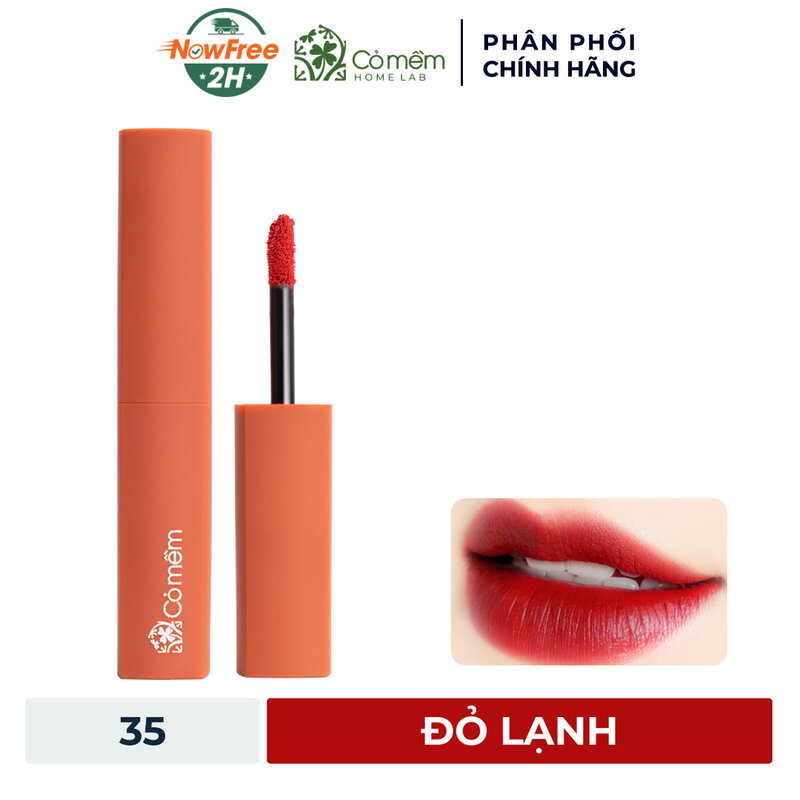 Son Kem Nhung Cỏ Mềm Lì Mượt Màu 35 Đỏ Lạnh 3ml