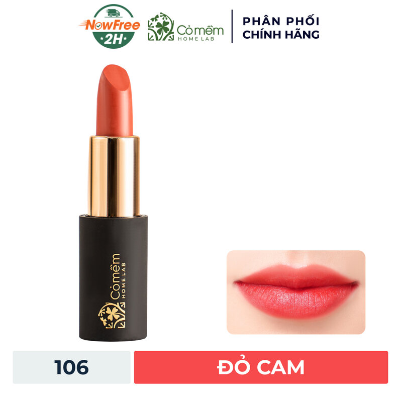 Son Lụa Diễm Cỏ Mềm Mịn Mướt Môi Màu 106 Đỏ Cam 4g