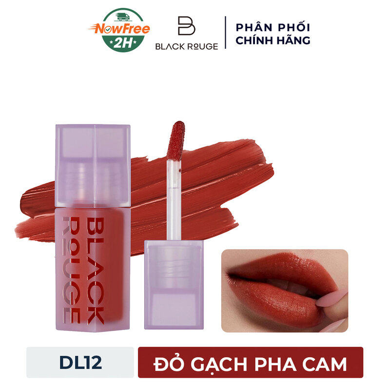 Son Tint Black Rouge DL12 Cubism Brick Đỏ Gạch Pha Cam 4.1g