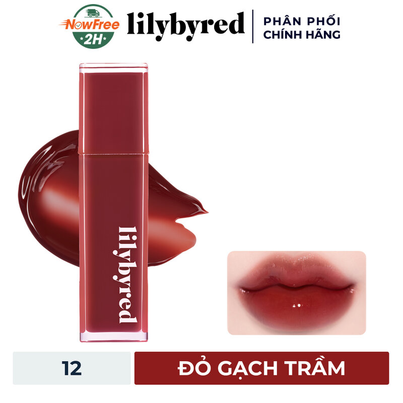 Son Tint Lilybyred Siêu Lì 12 Black Rose Apple - Đỏ Gạch Trầm 4g