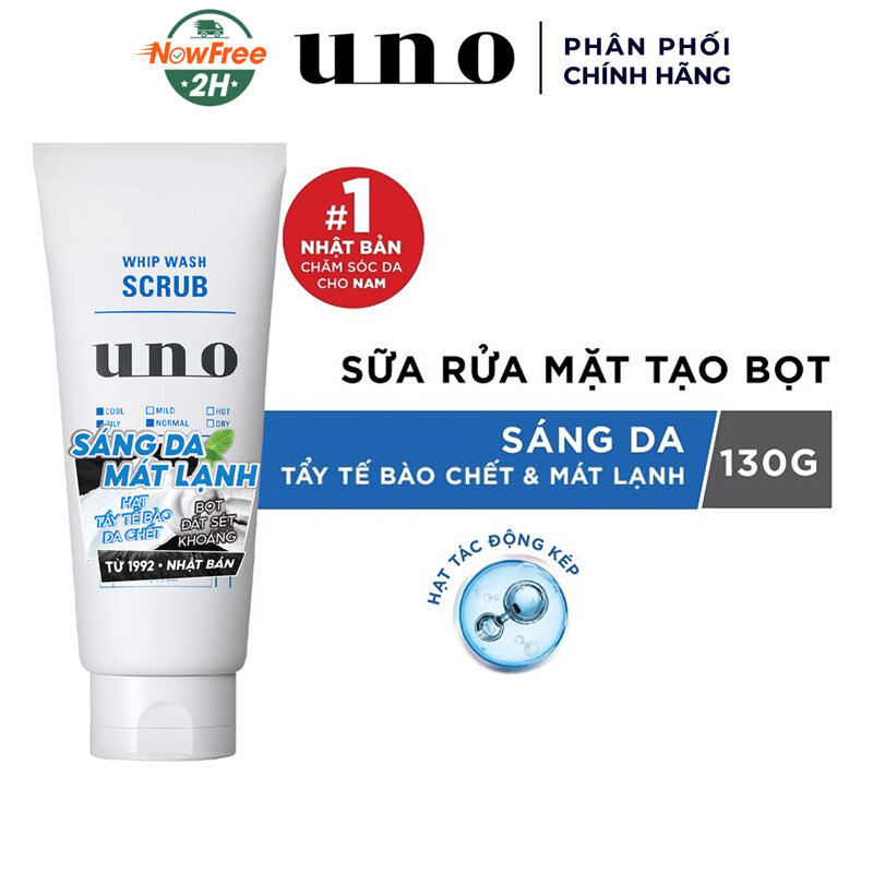 Sữa Rửa Mặt Cho Nam Uno Tạo Bọt Sáng Da Cho Da Sần 130g