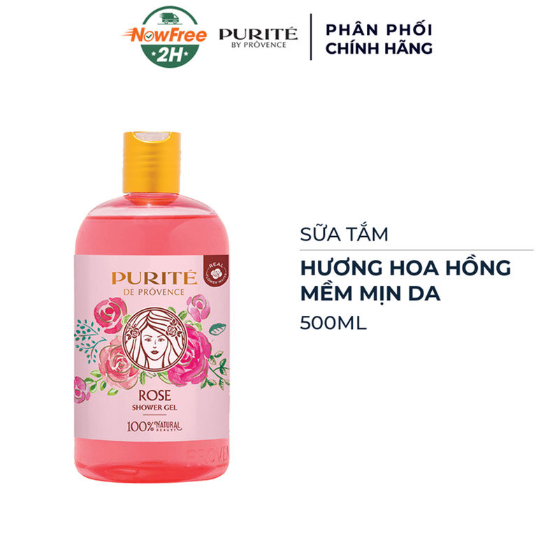 Sữa Tắm Purité Dưỡng Da Mềm Mịn Hương Hoa Hồng 500ml