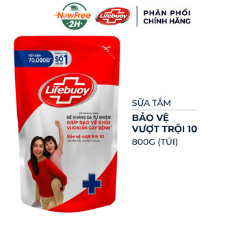 Sữa Tắm Lifebuoy Bảo Vệ Khỏi Vi Khuẩn Dạng Túi 800g