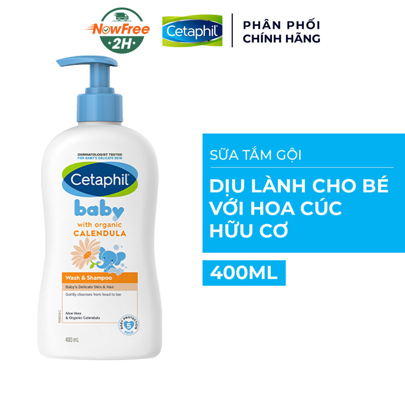 Sữa Tắm Gội Cetaphil Dịu Lành Cho Bé Tinh Chất Hoa Cúc 400ml