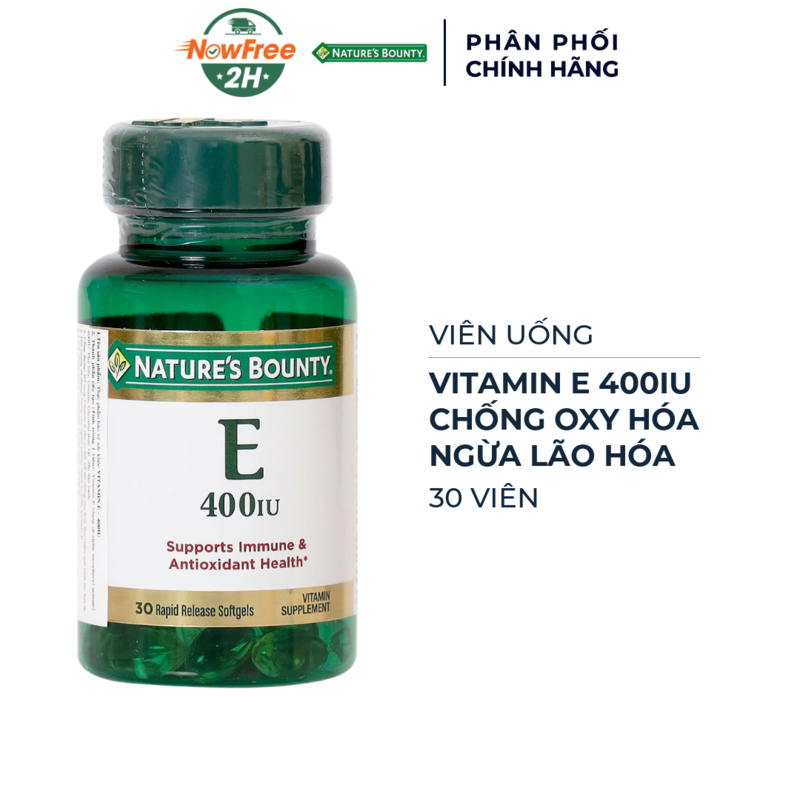 Viên Uống Nature's Bounty Vitamin E 400IU 30 Viên