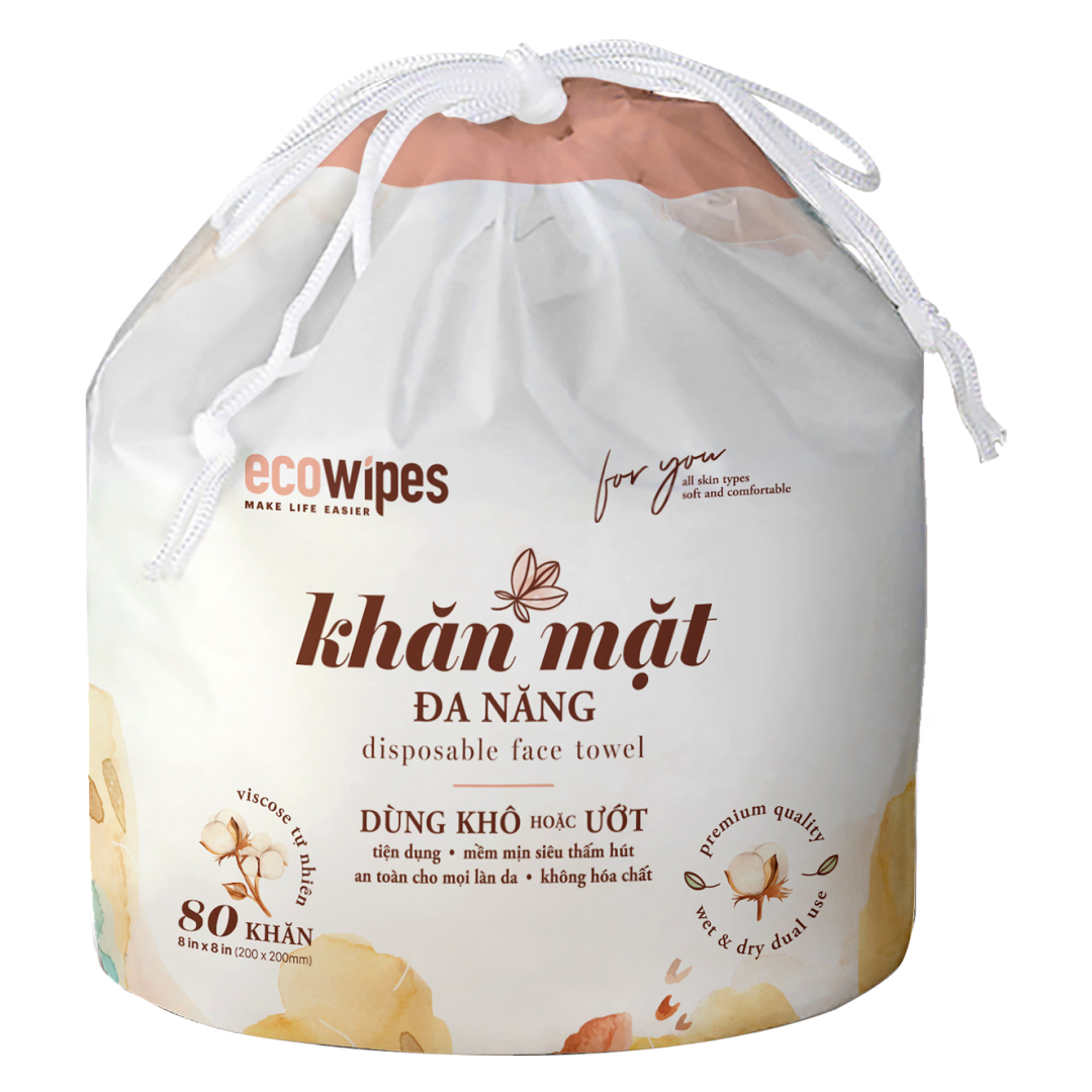 Quà tặng: [Gift] Khăn Mặt Khô EcoWipes Đa Năng Không Mùi Cuộn 80 Tờ( SL có hạn)