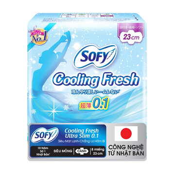 [HSD 12/2024] Băng Vệ Sinh Sofy Cooling Fresh Siêu Mỏng Cánh 23cm 8 Miếng