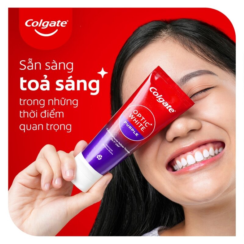 Kem Đánh Răng Colgate Optic White Công Nghệ Sắc Tím 100g | Hasaki.vn