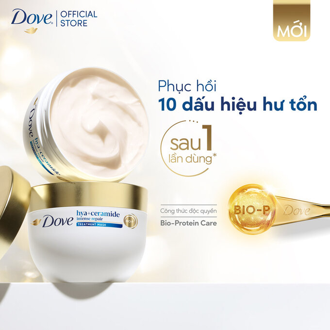 Kem Ủ Tóc Dove Ceramide Phục Hồi Hư Tổn 300ml