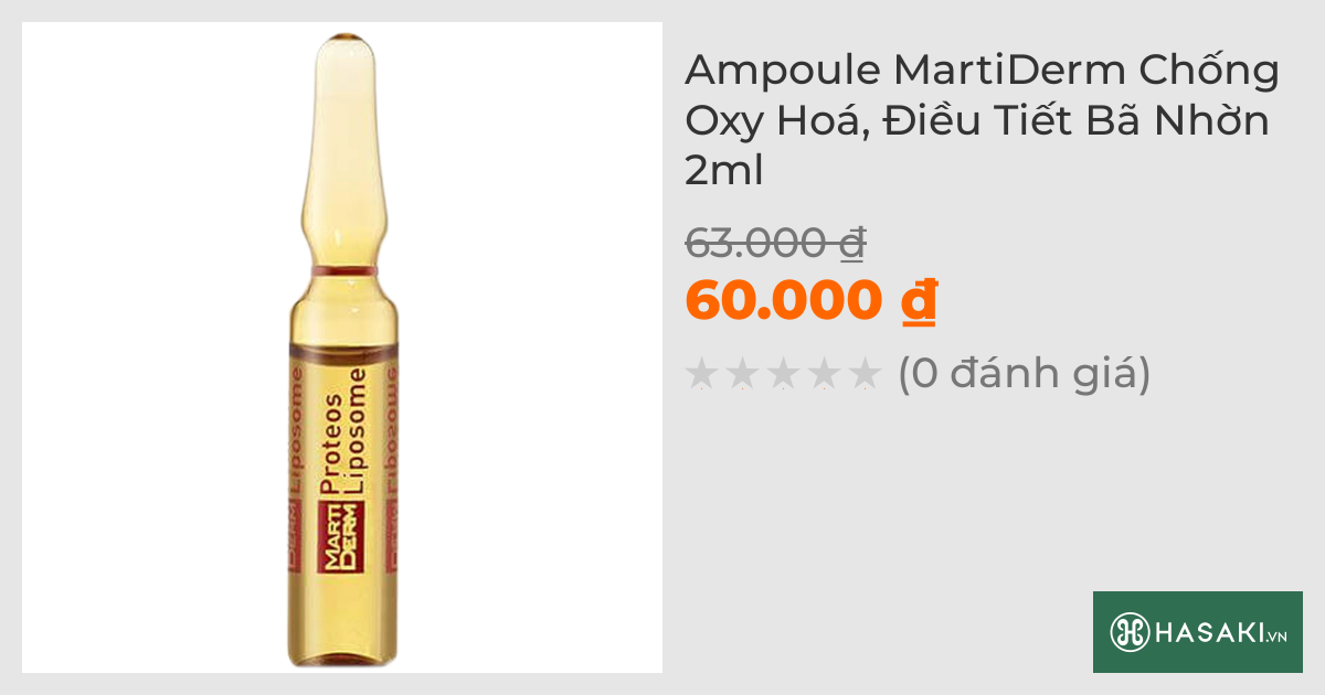 Ampoule MartiDerm Chống Oxy Hoá, Điều Tiết Bã Nhờn 2ml