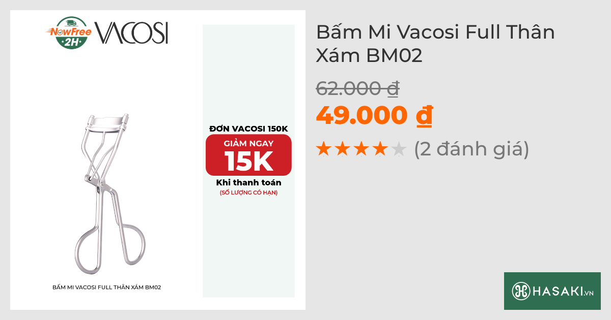 Bấm Mi Vacosi Full Thân Xám BM02