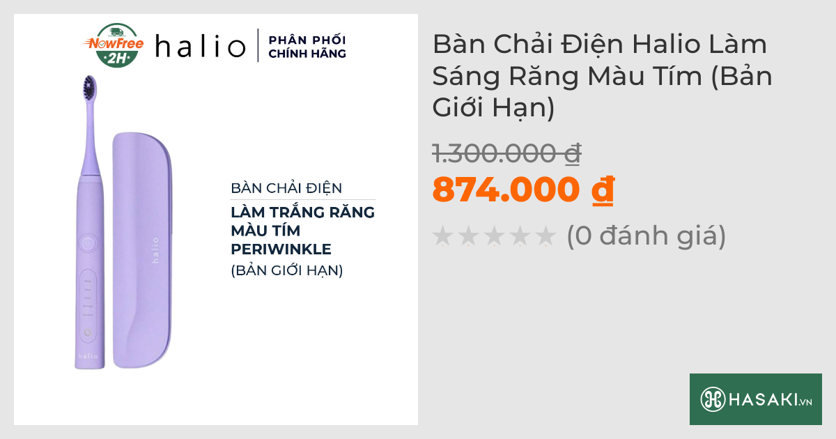 Bàn Chải Điện Halio Làm Trắng Răng Màu Tím (Bản Giới Hạn)