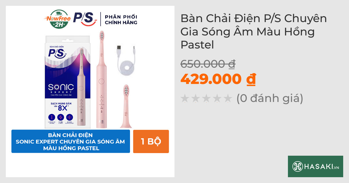 Bàn Chải Điện P/S Sonic Expert Sạch Mảng Bám 8X Màu Hồng