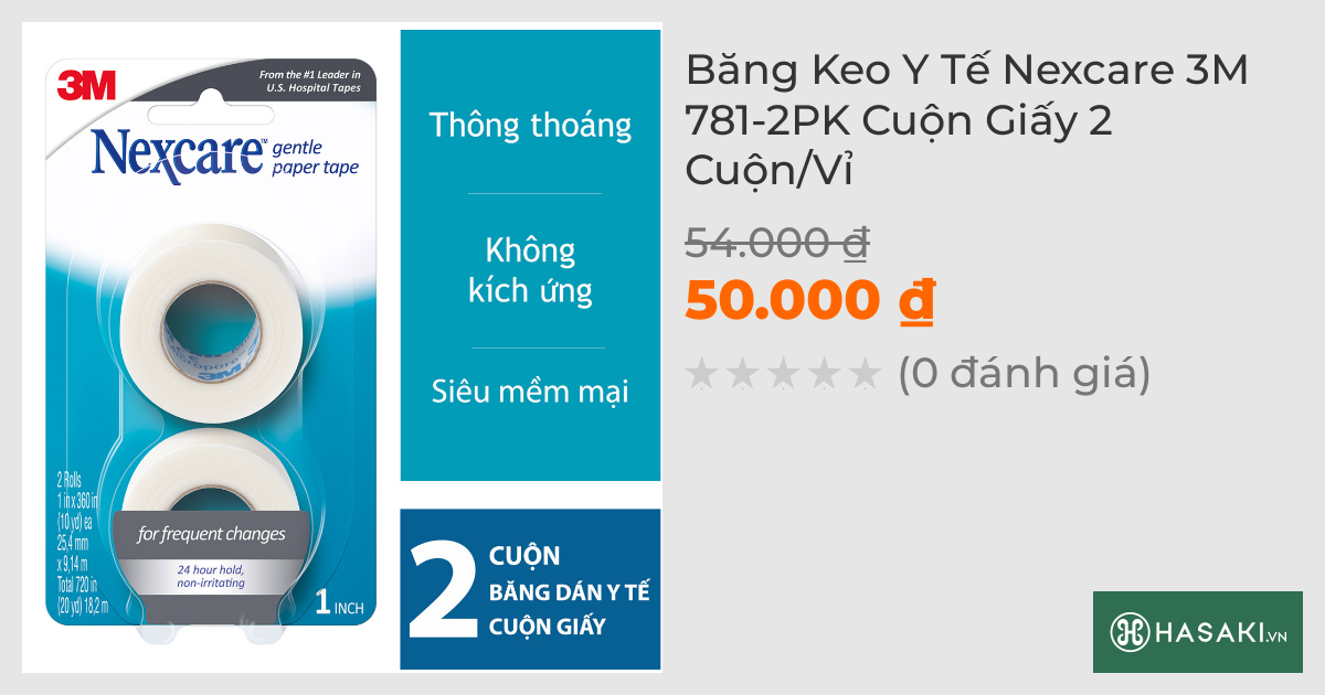 Băng Keo Y Tế Nexcare 3M 781-2PK Cuộn Giấy 2 Cuộn/Vỉ