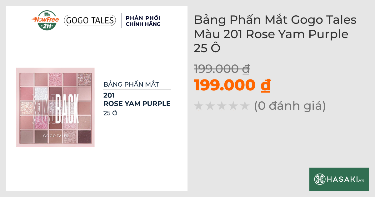 Bảng Phấn Mắt Gogo Tales Màu 201 Rose Yam Purple 25 Ô