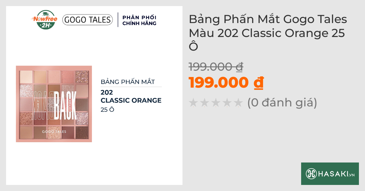 Bảng Phấn Mắt Gogo Tales Màu 202 Classic Orange 25 Ô