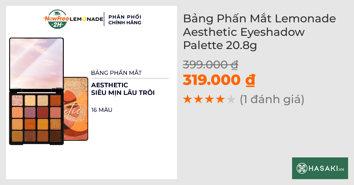 Bảng Phấn Mắt Lemonade Aesthetic Eyeshadow Palette 20.8g