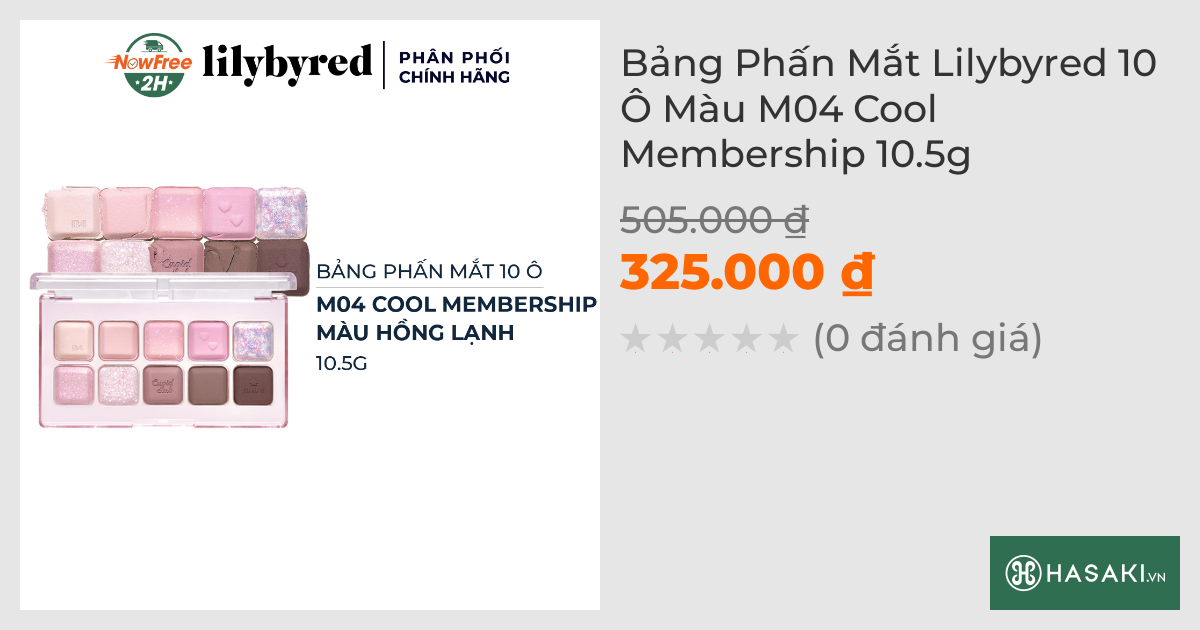 Bảng Phấn Mắt Lilybyred 10 Ô Màu M04 Cool Membership 10.5g