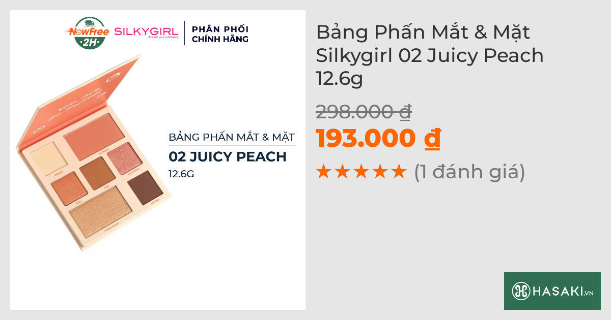 Bảng Phấn Mắt & Mặt Silkygirl 02 Juicy Peach 12.6g