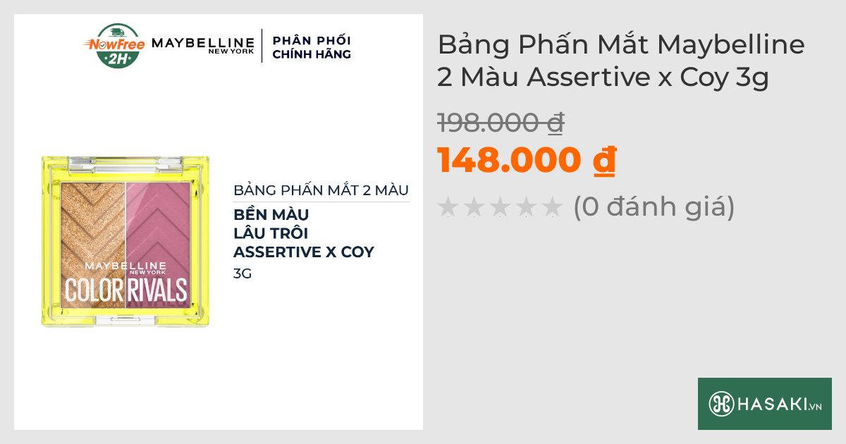 Bảng Phấn Mắt Maybelline 2 Màu Assertive x Coy 3g