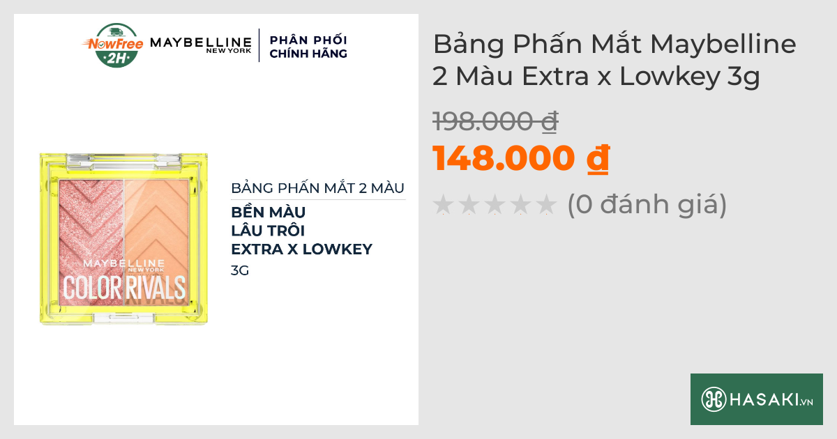 Bảng Phấn Mắt Maybelline 2 Màu Extra x Lowkey 3g