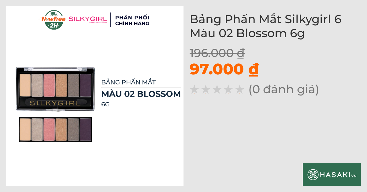 Bảng Phấn Mắt Silkygirl 6 Màu 02 Blossom 6g