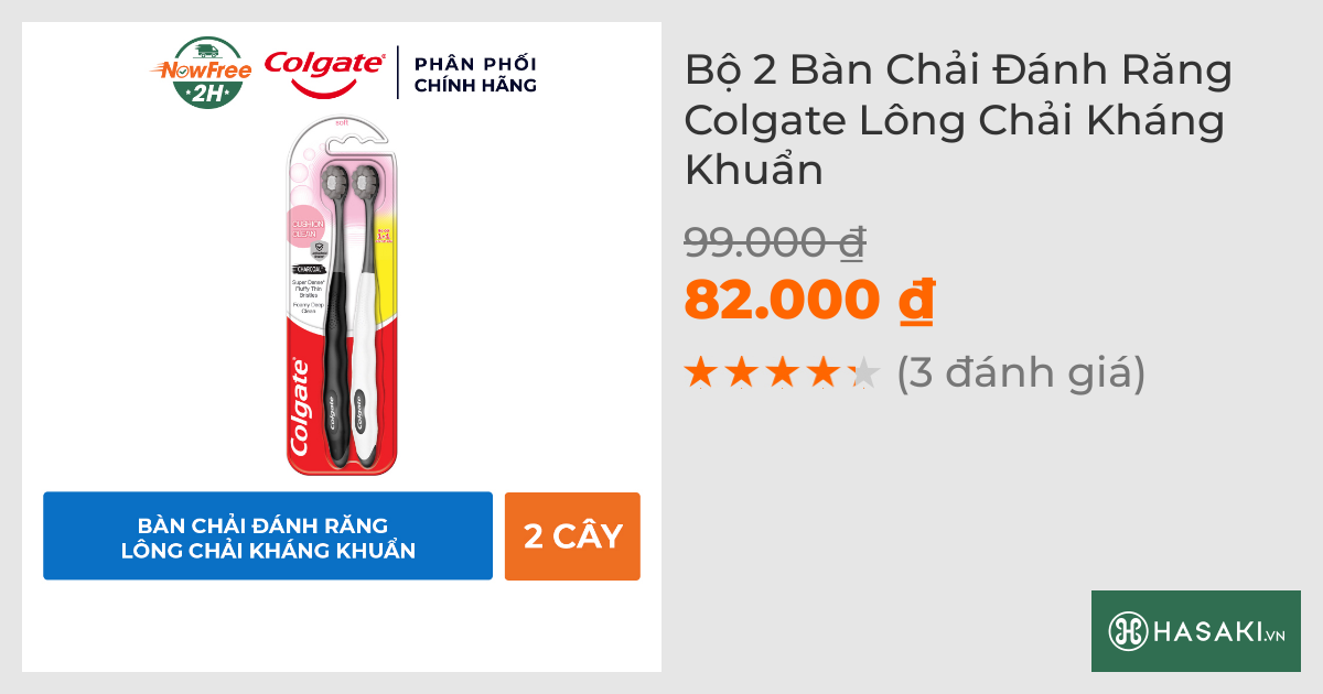 Bộ 2 Bàn Chải Đánh Răng Colgate Lông Chải Kháng Khuẩn