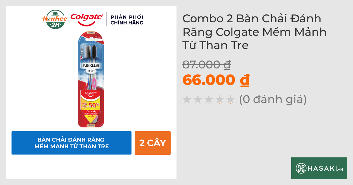 Bộ 2 Bàn Chải Đánh Răng Colgate Mềm Mảnh Từ Than Tre