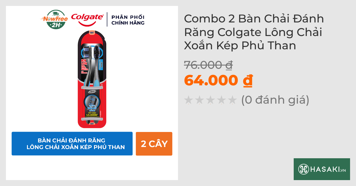 Bộ 2 Bàn Chải Đánh Răng Colgate Lông Chải Xoắn Kép Phủ Than