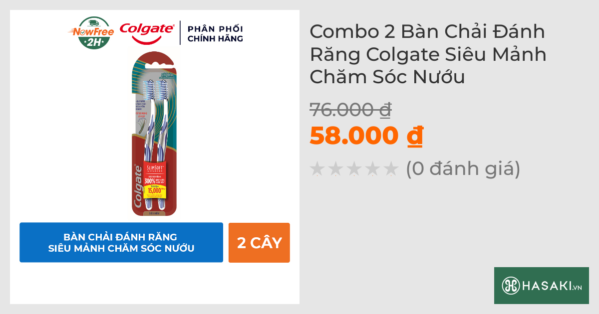 Bộ 2 Bàn Chải Đánh Răng Colgate Siêu Mảnh Chăm Sóc Nướu