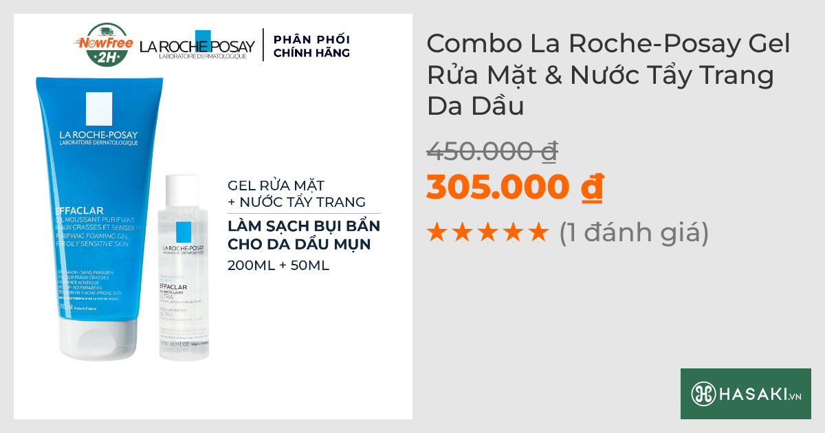 Combo La Roche-Posay Gel Rửa Mặt & Nước Tẩy Trang Da Dầu