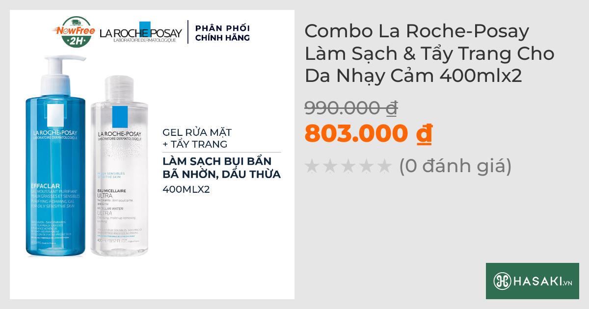 Combo La Roche-Posay Làm Sạch & Tẩy Trang Cho Da Nhạy Cảm 400mlx2