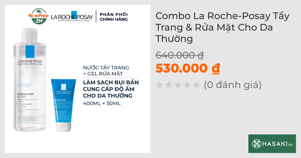 Combo La Roche-Posay Tẩy Trang & Rửa Mặt Cho Da Thường