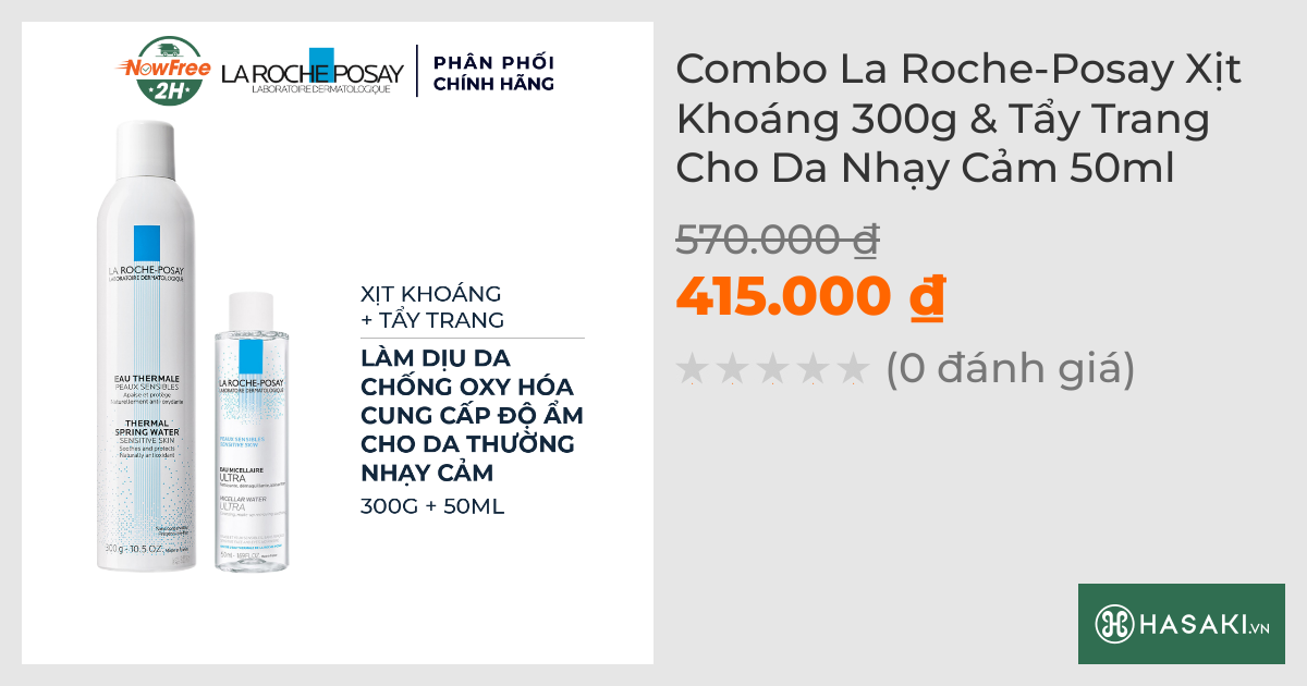 Combo La Roche-Posay Xịt Khoáng 300g & Tẩy Trang Cho Da Nhạy Cảm 50ml